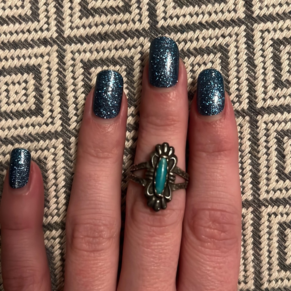 Blue Statement Ring Also Adjustable!